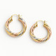 18K Gold Tri-Color Bamboo Hoop Earrings  product