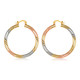 18K Gold-Plated Tri-Color Twist Diamond-Cut Hoop Earrings product