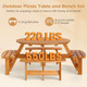 8-Person Picnic Table Set with 4 Built-in Benches product