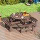 8-Person Picnic Table Set with 4 Built-in Benches product