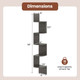  5-Tier Floating Corner Bookshelf with 90° Angle product