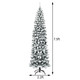 Pre-lit Snow Flocked Artificial Christmas Pencil Tree product