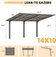 Freestanding Lean-to Hard Top Outdoor Pergola  product