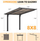 Freestanding Lean-to Hard Top Outdoor Pergola  product