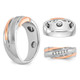 Mens 10K White and Rose Brushed Gold Diamond Band Ring (Size 10) product