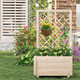 40" Tall Wooden Raised Garden Bed with Lattice Trellis product