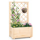 40" Tall Wooden Raised Garden Bed with Lattice Trellis product