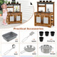 Kids Mud Kitchen Set with Removable Sink and Chalkboard product