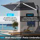 10FT Solar LED Wall Mounted Outdoor Patio Umbrella product