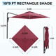10FT Solar LED Wall Mounted Outdoor Patio Umbrella product