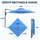 10FT Solar LED Wall Mounted Outdoor Patio Umbrella product