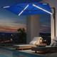 10FT Solar LED Wall Mounted Outdoor Patio Umbrella product