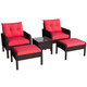 5-Piece Outdoor Patio Furniture Set with Ottoman and Table product