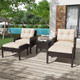 5-Piece Outdoor Patio Furniture Set with Ottoman and Table product