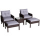 5-Piece Outdoor Patio Furniture Set with Ottoman and Table product