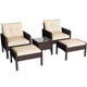 5-Piece Outdoor Patio Furniture Set with Ottoman and Table product