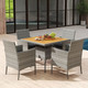 5-Piece PE Wicker Patio Dining Set with 1.97" Umbrella Hole product