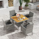 5-Piece PE Wicker Patio Dining Set with 1.97" Umbrella Hole product