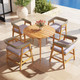 Outdoor Acacia Wood Dining Chairs with Cushions (Set of 4) product