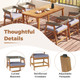 Outdoor Acacia Wood Dining Chairs with Cushions (Set of 4) product