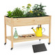 Wooden Raised Garden Bed with Lockable Wheels product