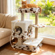 Modern Cat Tree with Two-Doors and Wide Upholstered Perch product