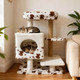 Modern Cat Tree with Two-Doors and Wide Upholstered Perch product