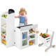 Kids Grocery Store Playset With Shopping Cart And Chalkboard product