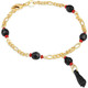 18K Gold Plated Figaro Azabache Bracelet product