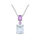 3.76 Carat (ctw) Light Ice Aquamarine And Amethyst Necklace product