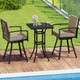 3-Piece Patio Swivel Bar Set with Umbrella Hole product