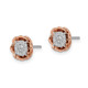 1/4 Carat (ctw) Diamond Flower Earrings in 14K Rose and White Gold product