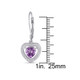 1.40 Carat (ctw) Amethyst Heart Dangle Earrings in Sterling Silver product