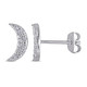 1/10 Carat (ctw) Diamond Crescent Moon Earrings in Sterling Silver product