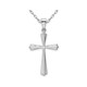 14K White Gold Polished Cross Pendant Necklace product