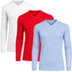 Men’s Long Sleeve V-Neck Waffle Knit Thermal Shirt (3-Pack) product