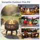 Heavy-Duty Wood Burning Fire Pit with Spark Screen product