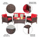 4-Piece Patio Rattan Furniture Set with Loveseat, Chairs, and Table product