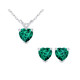 1.50 Carat (ctw) Lab-Created Emerald Earrings and Pendant Set  product