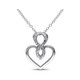 Accent Diamond Heart Pendant Necklace in Sterling Silver product
