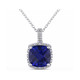 5.85 Carat (ctw) Lab-Created Sapphire and Diamond Necklace product