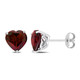 3.90 Carat (ctw) Garnet Heart Earrings in Sterling Silver product