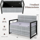 Rattan Loveseat with Inclined Backrest and Under-Seat Storage product