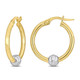 14K Yellow and White Gold Ball Hoop Earrings (21mm) product