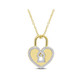 1/5 Carat (ctw) Diamond Heart Lock Pendant Necklace product
