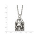 Antiqued and Polished Skull Pendant Necklace product