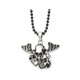 Antiqued and Polished Skulls with Wings Necklace  product