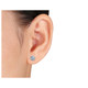 4/5 Carat (ctw) Ultra-light Aquamarine And Diamond Halo Earrings  product