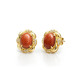 Gold-Plated Sunstone & Diamond Floral Stud Earrings product