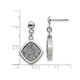 Silver Druzy Dangle Earrings in Polished Stainless Steel product